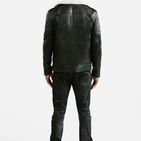 On Hand Shearling Trim Leather Jacket | Prometheus