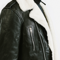 On Hand Shearling Trim Leather Jacket | Prometheus