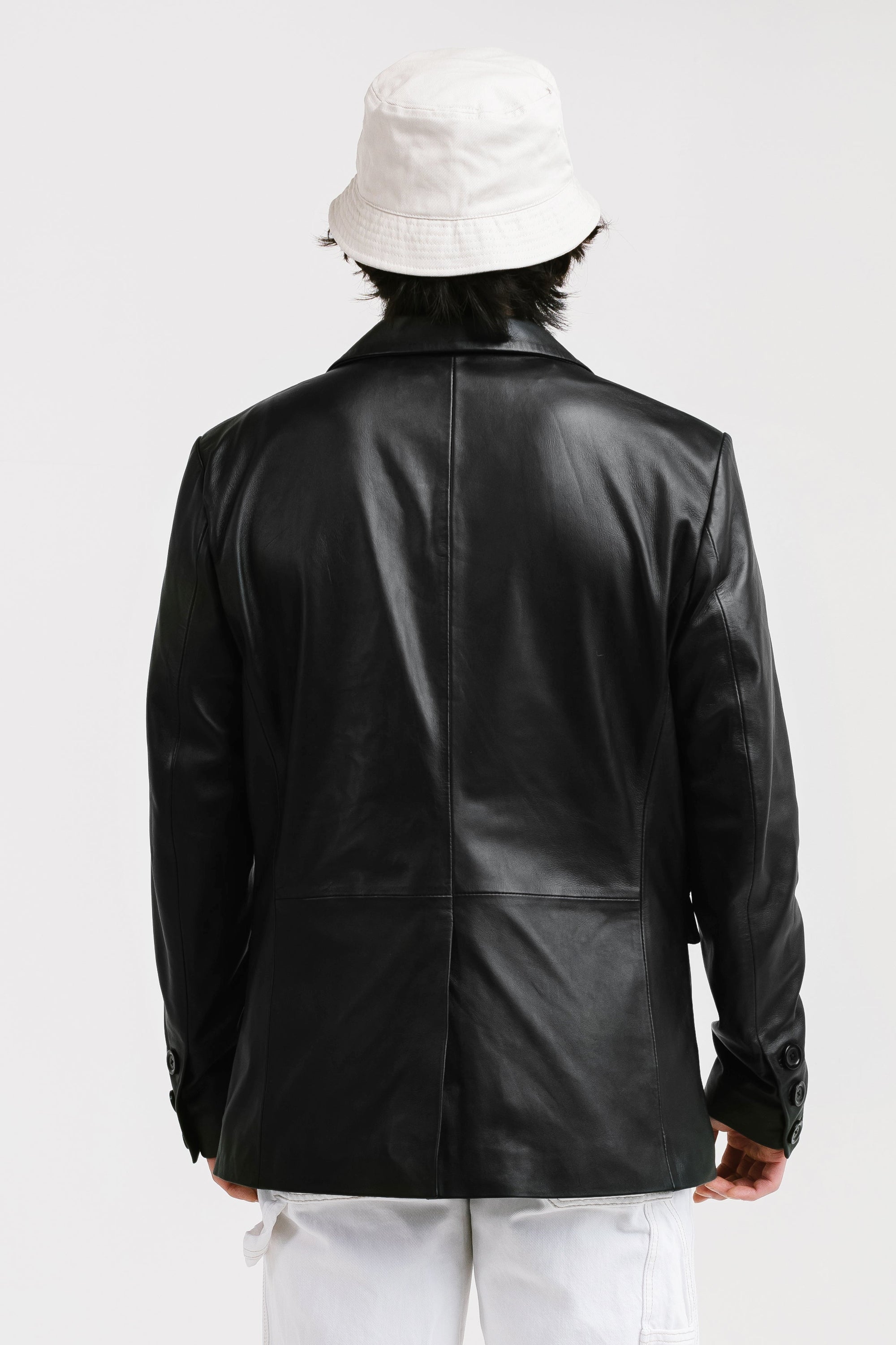 Three-Button Leather Blazer | Chiron