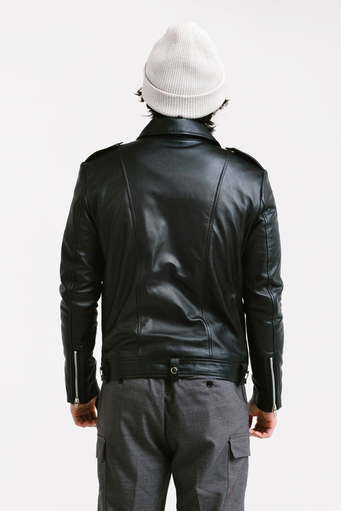 Non Water-Repellent Biker Leather Jacket | Ares