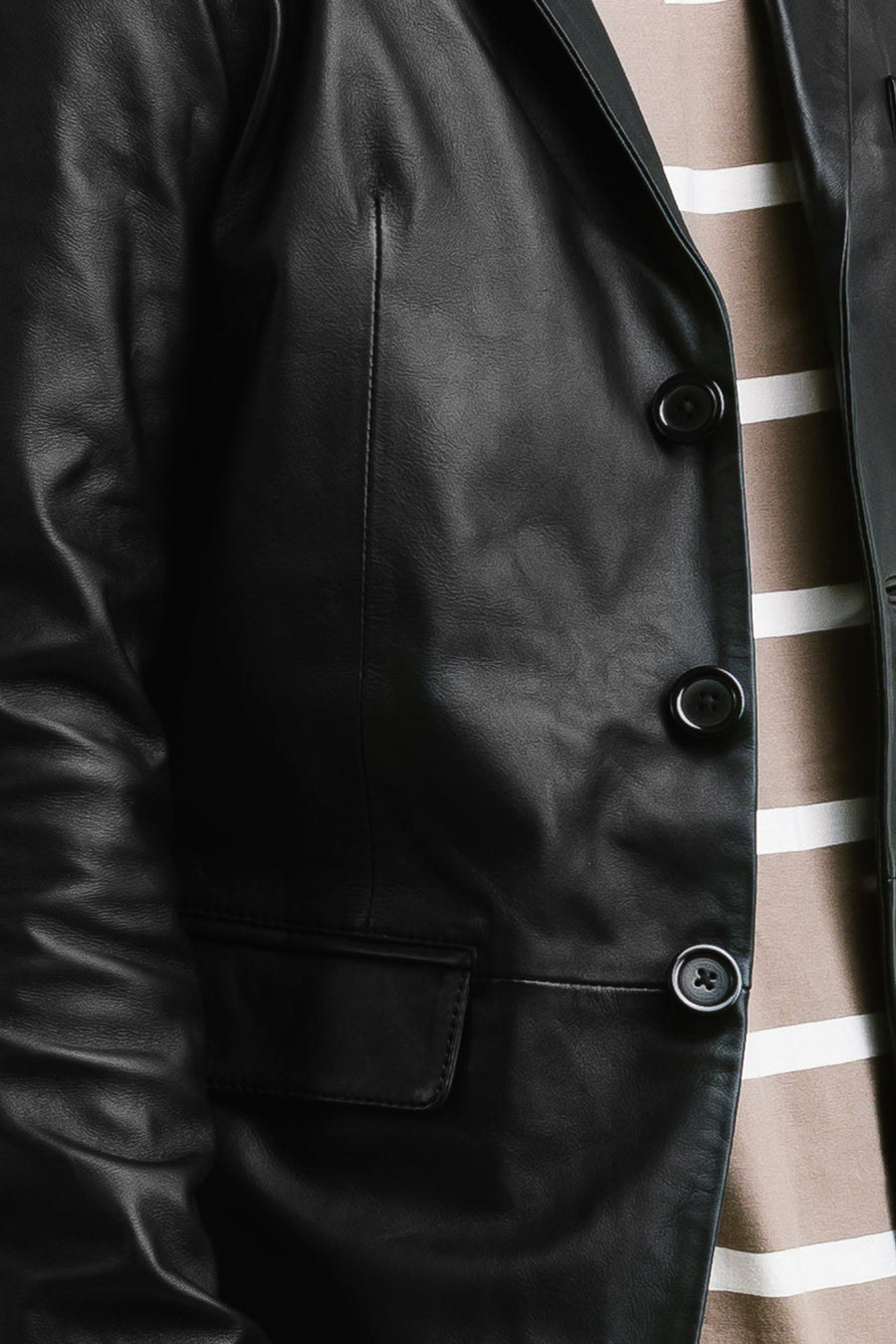 Three-Button Leather Blazer | Chiron
