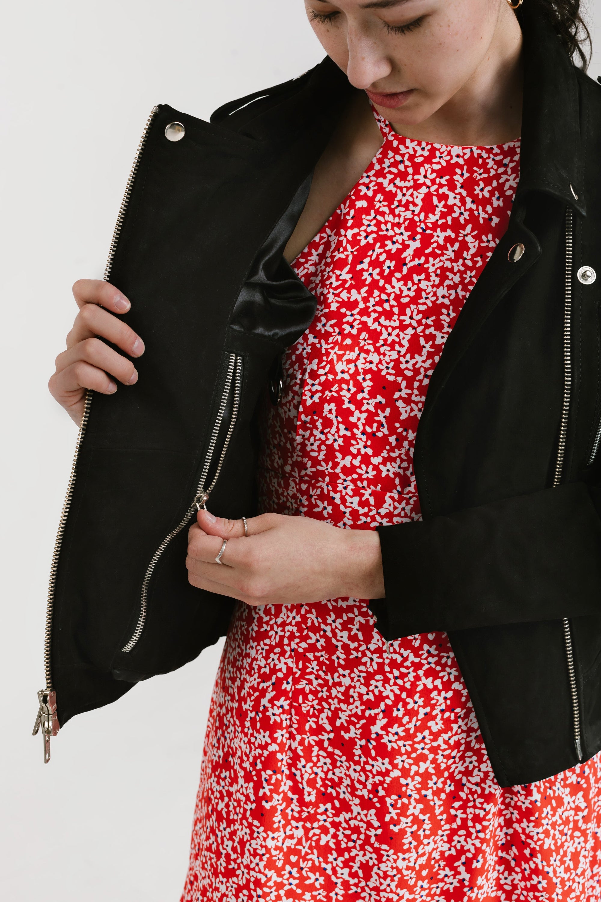 Non Water-Repellent Biker Nubuck Jacket | Aphrodite