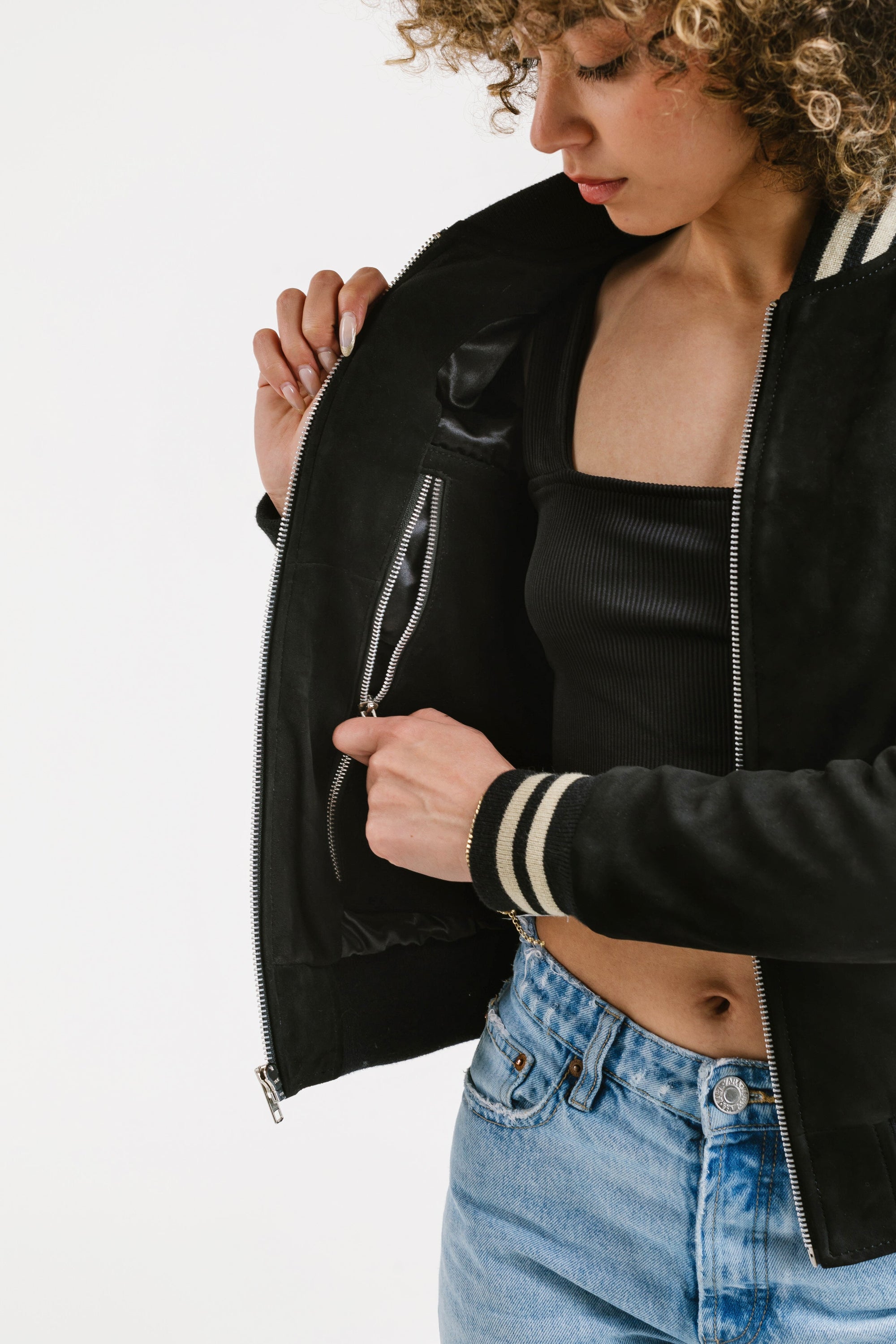 Non Water-Repellent Bomber Nubuck Jacket | Hecate
