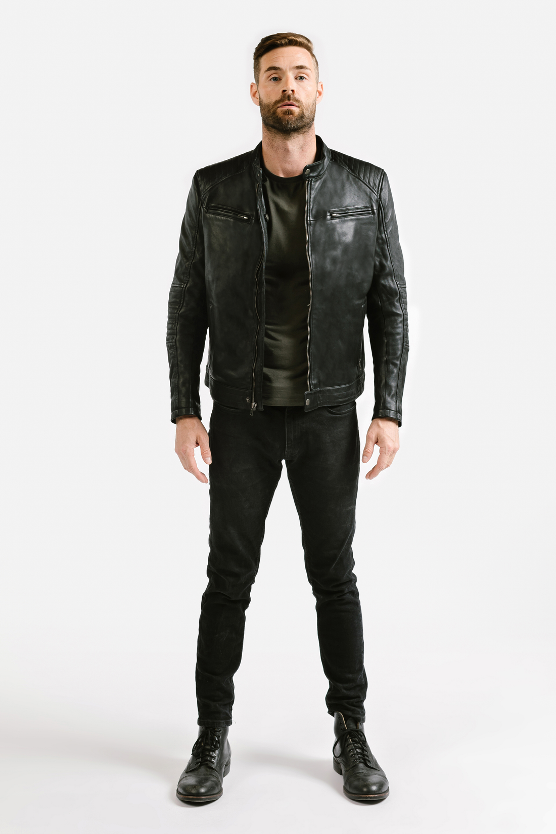 On Hand Racer Leather Jacket | Achilles