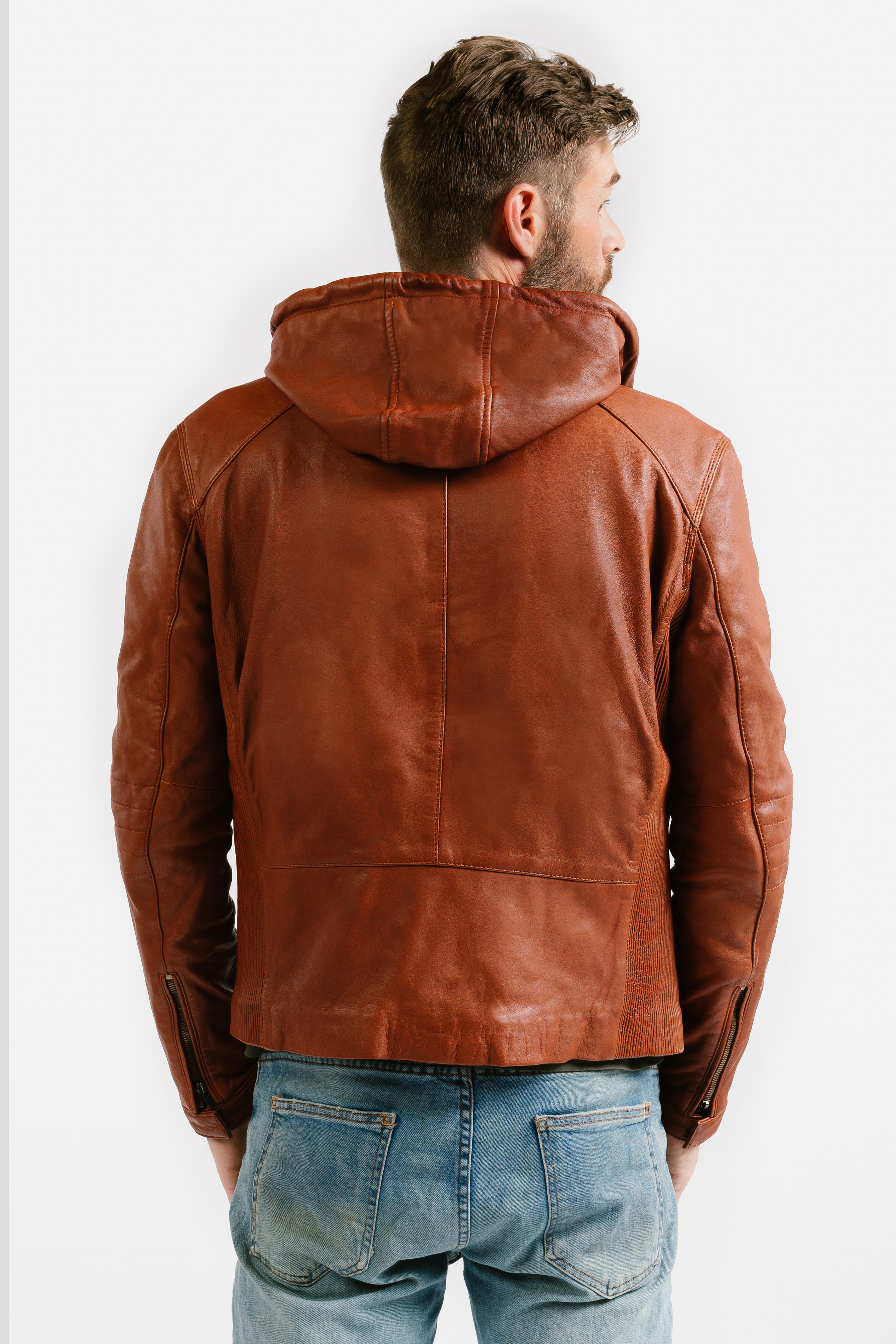 On Hand Slim Racer Leather Jacket | Theseus