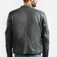 On Hand Slim Racer Leather Jacket | Theseus