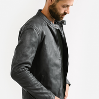 On Hand Slim Racer Leather Jacket | Theseus