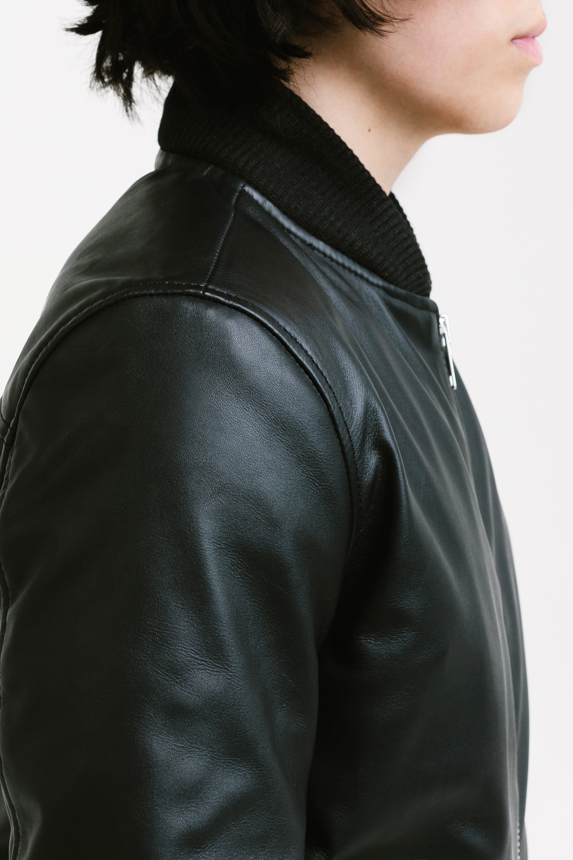 Non Water-Repellent Bomber Leather Jacket | Odysseus