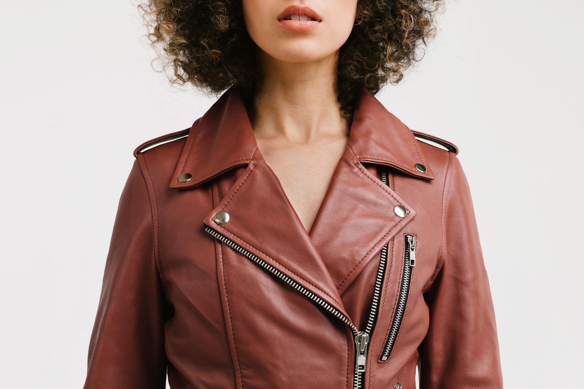 Non Water-Repellent Biker Leather Jacket | Aphrodite