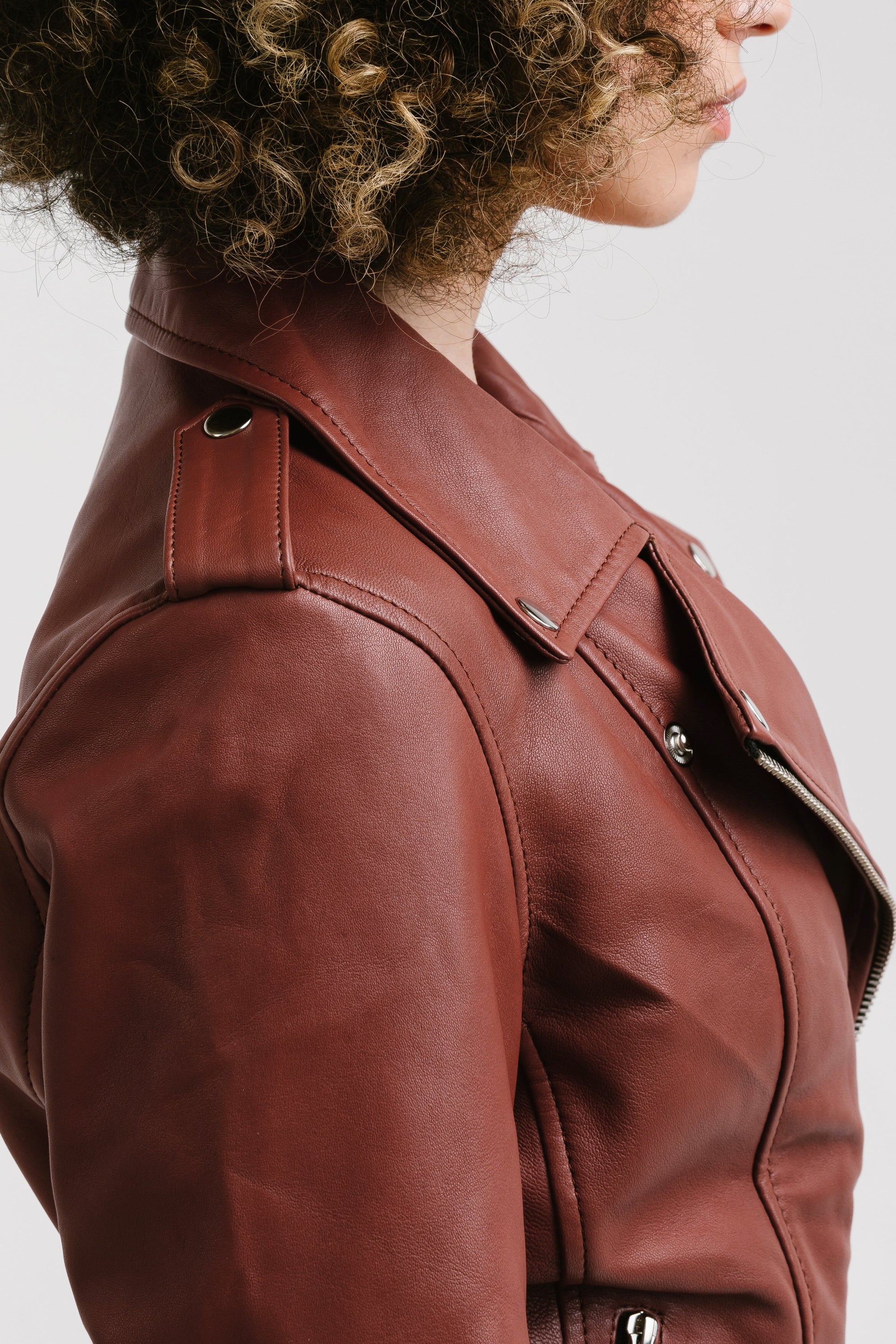 Non Water-Repellent Biker Leather Jacket | Aphrodite