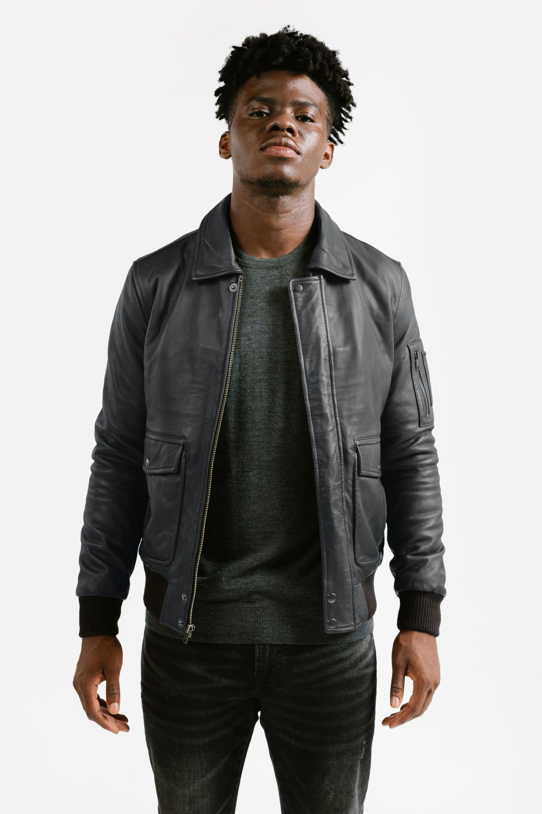 Men's Water-Repellent Aviator Leather Jacket | Icarus – Threads of