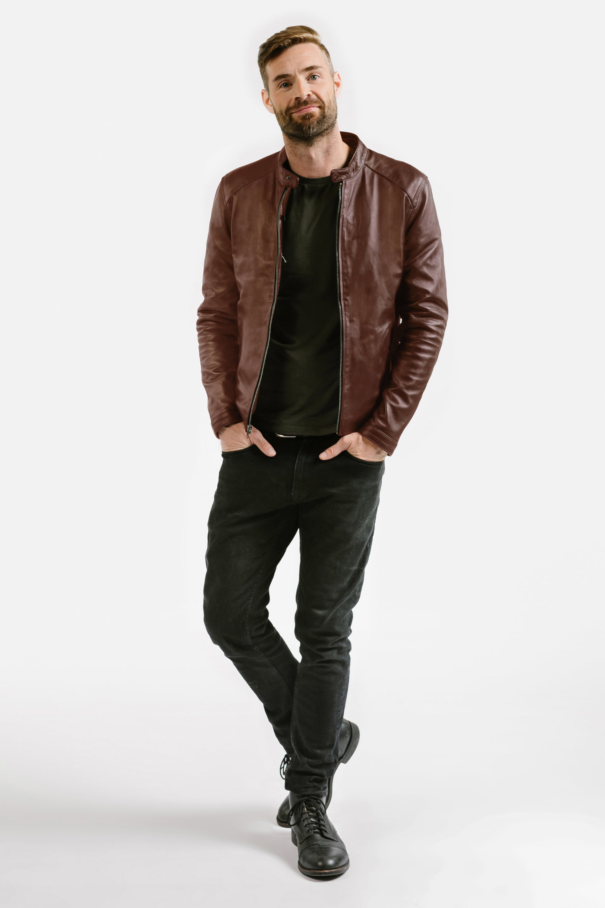 Slim Racer Leather Jacket | Theseus