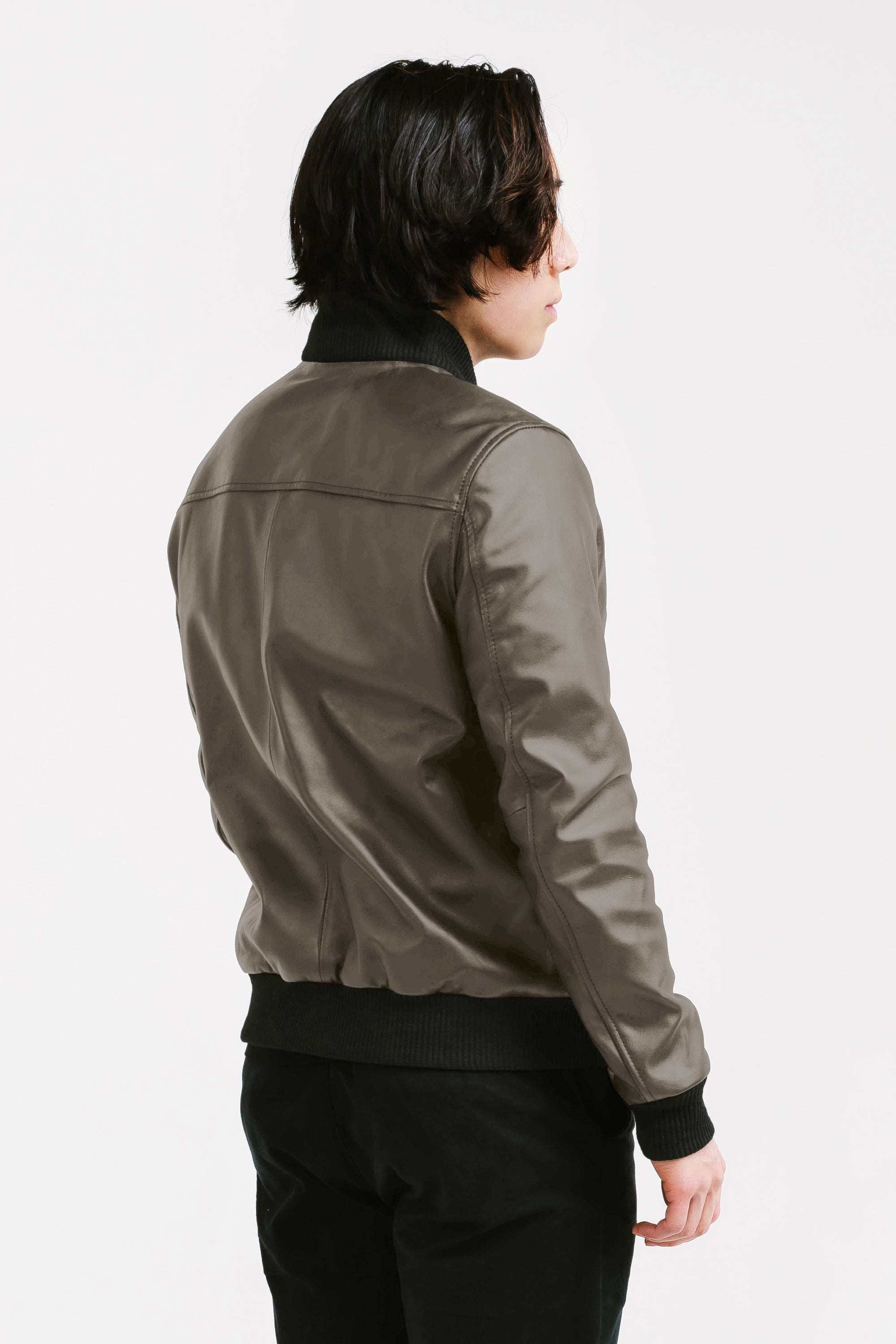 Non Water-Repellent Bomber Leather Jacket | Odysseus