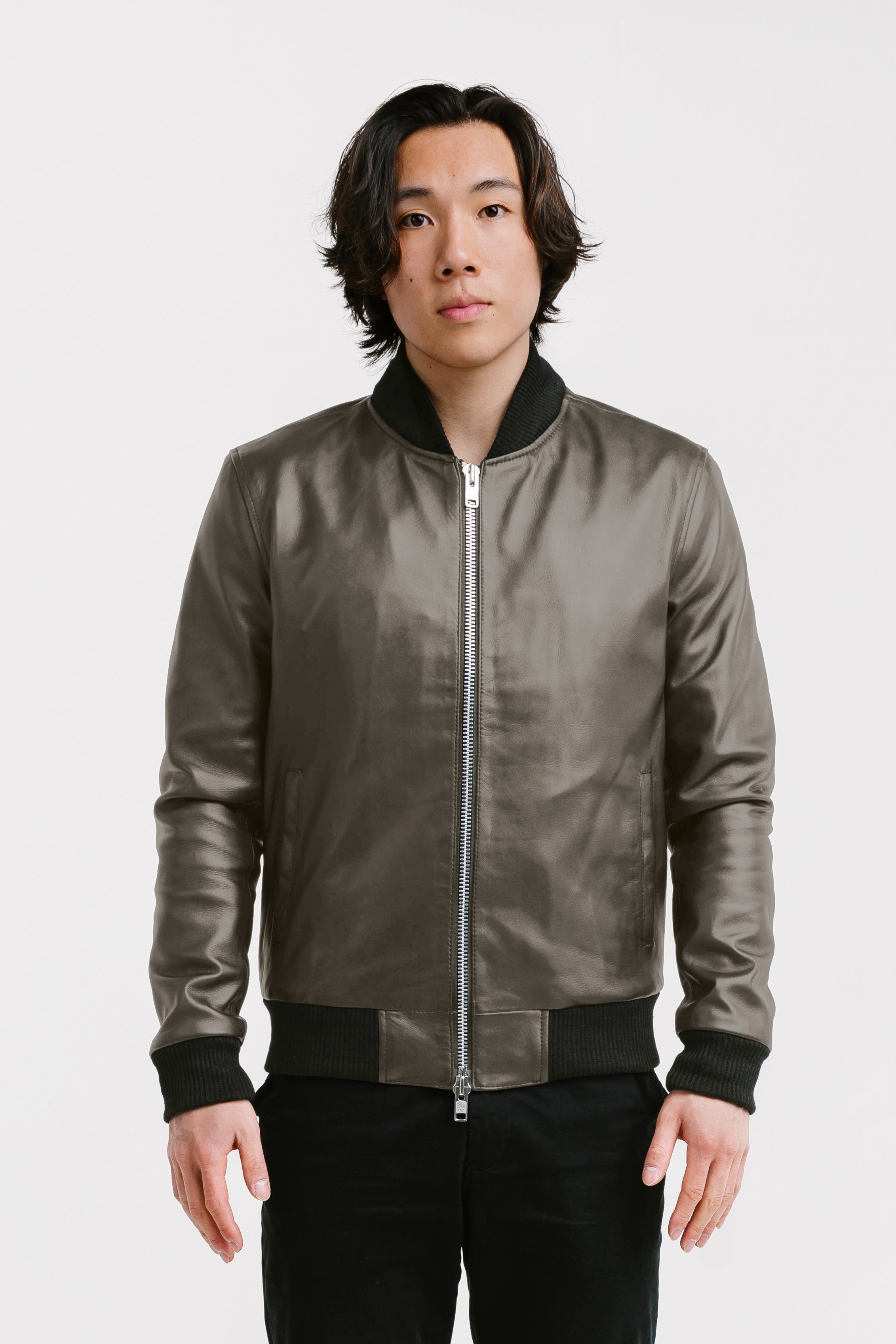 Non Water-Repellent Bomber Leather Jacket | Odysseus