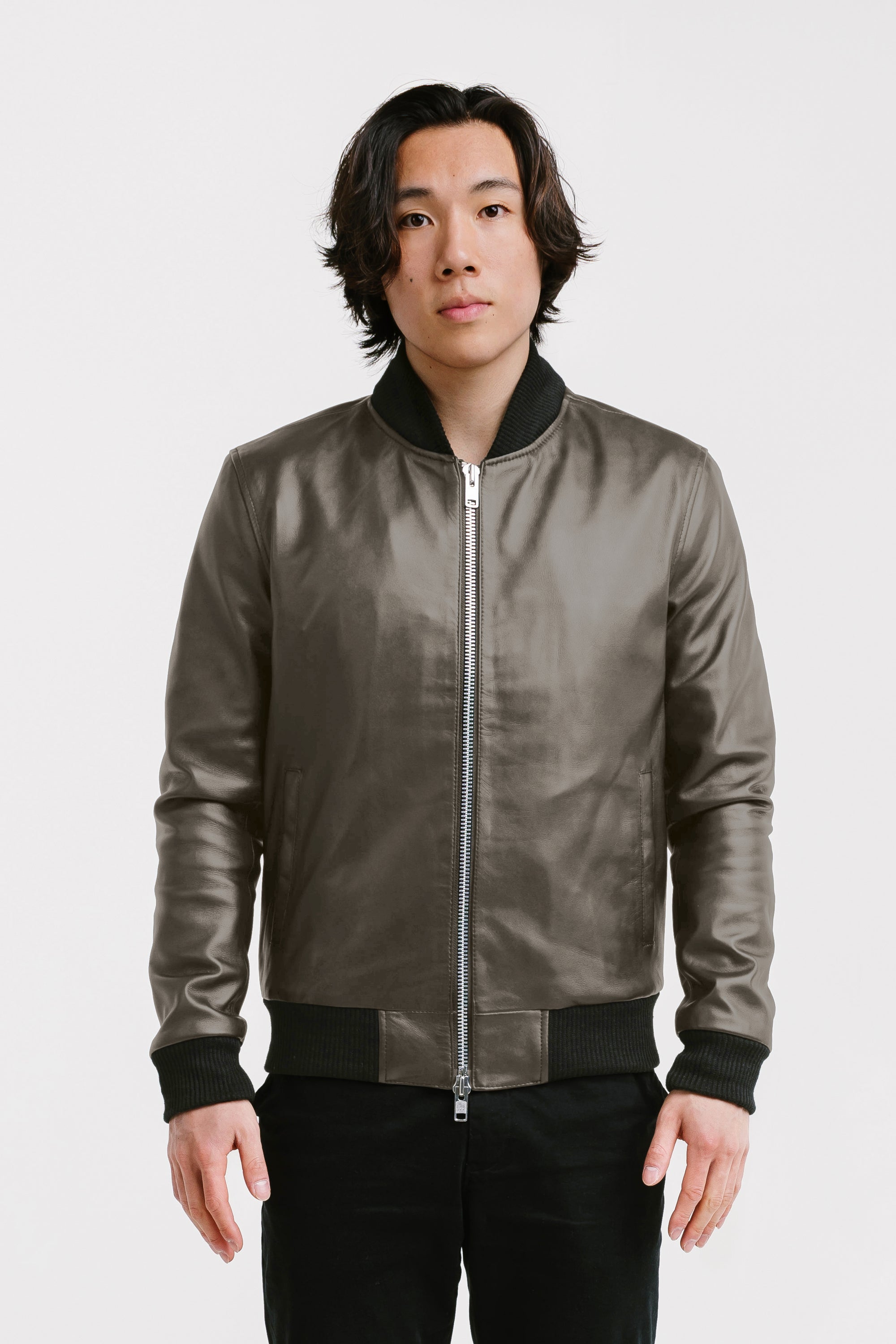 Non Water-Repellent Bomber Leather Jacket | Odysseus