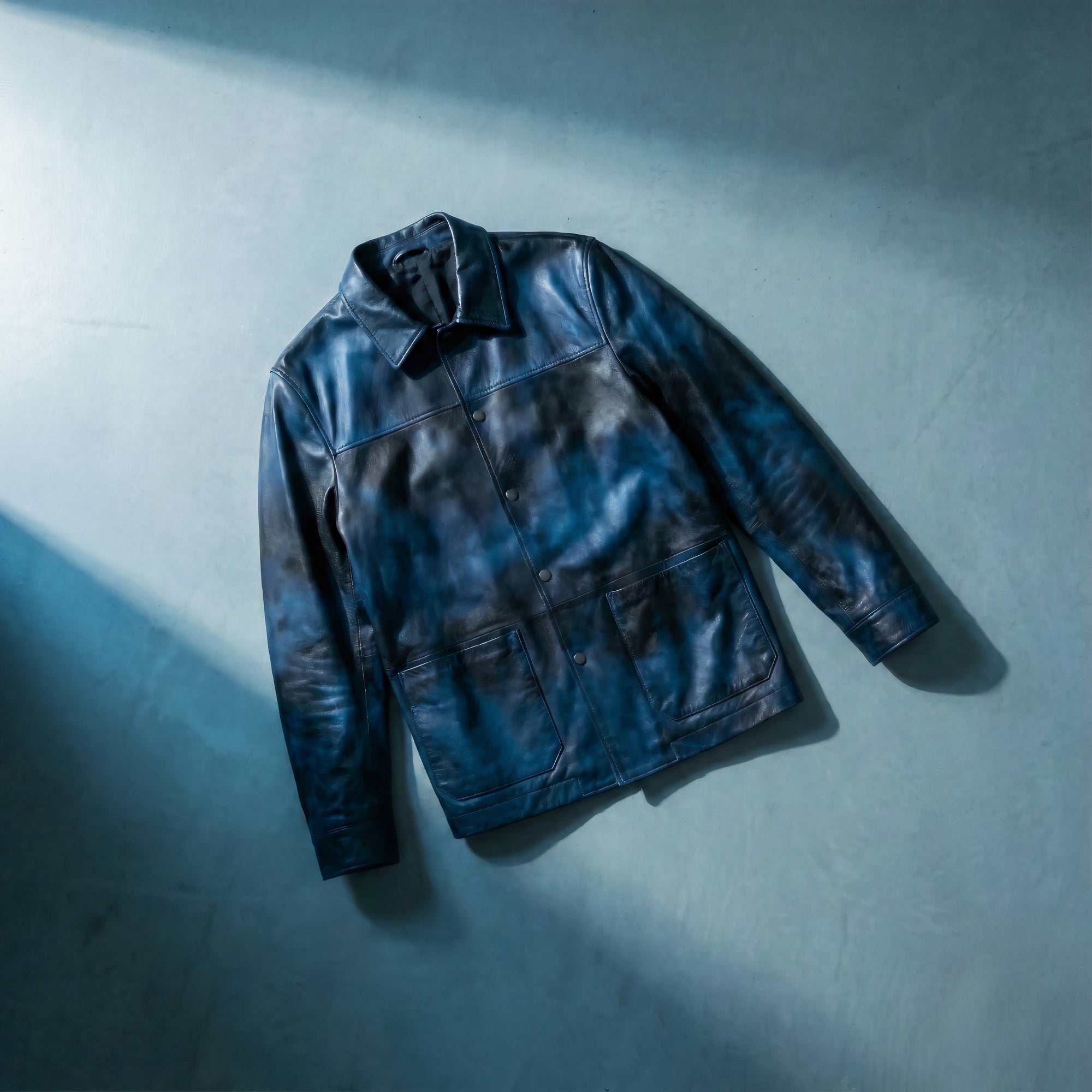Warehouse Chore Two-Tone Leather Jacket | Poseidon