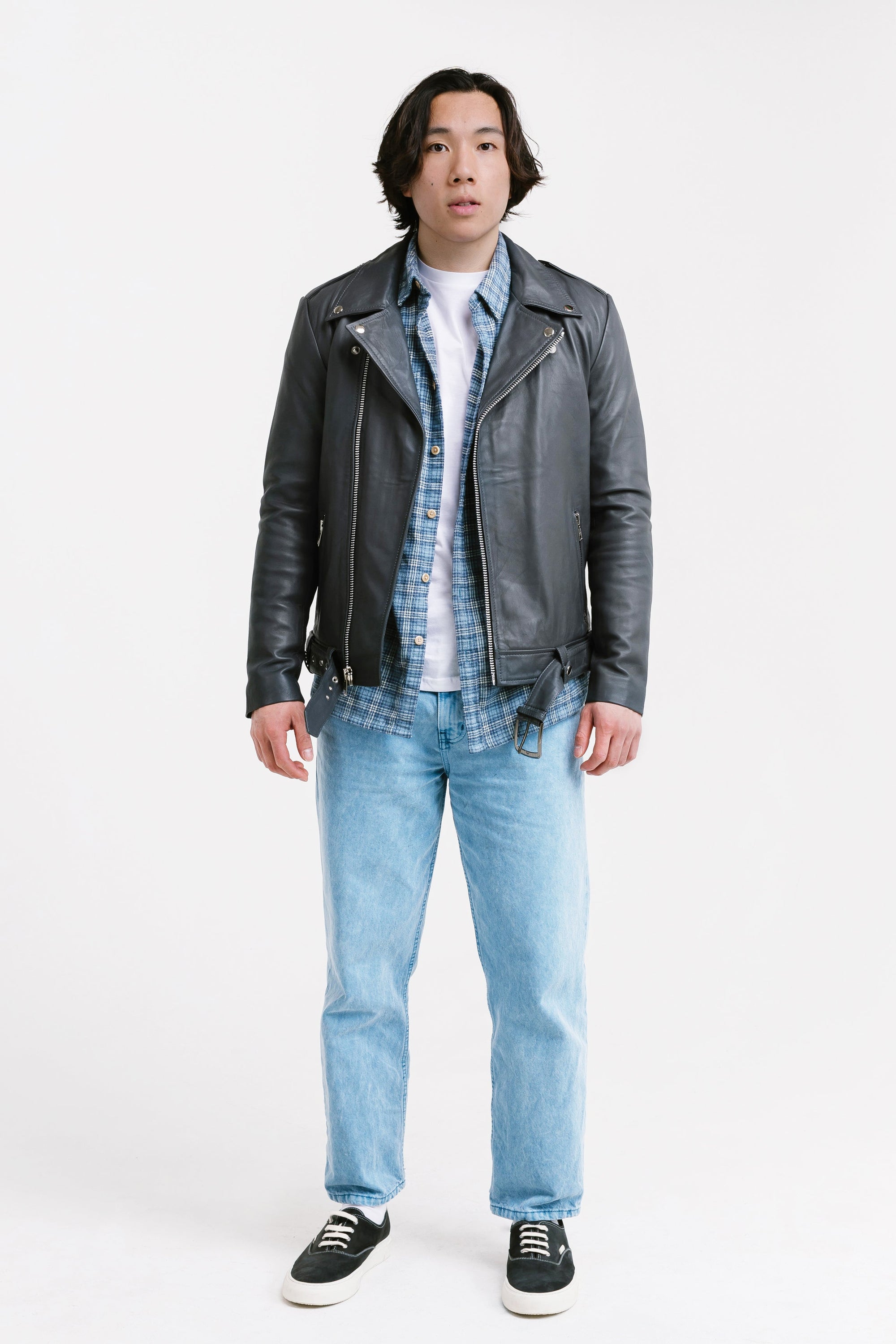 On Hand Non Water-Repellent Biker Leather Jacket | Ares