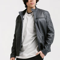 On Hand Racer Leather Jacket | Achilles