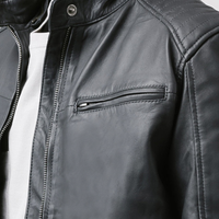 Non Water-Repellent Racer Leather Jacket | Achilles