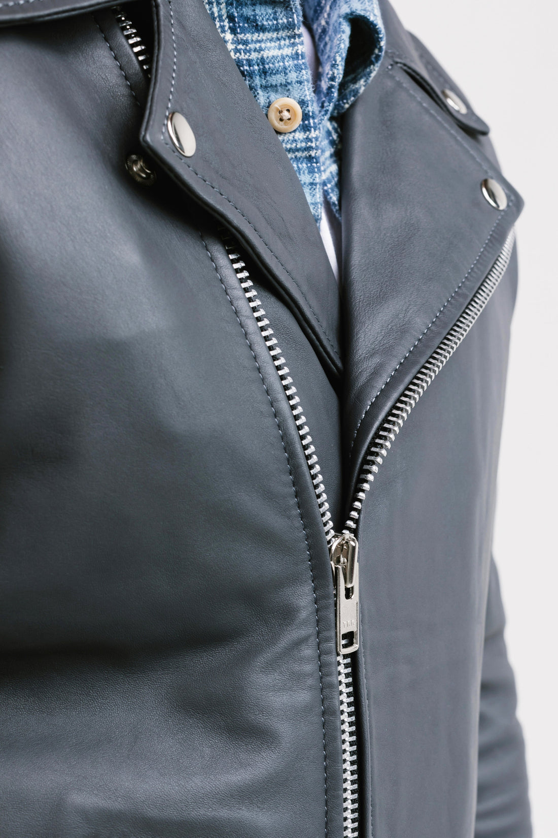 Barney's Originals Plus real leather star print biker jacket | ASOS