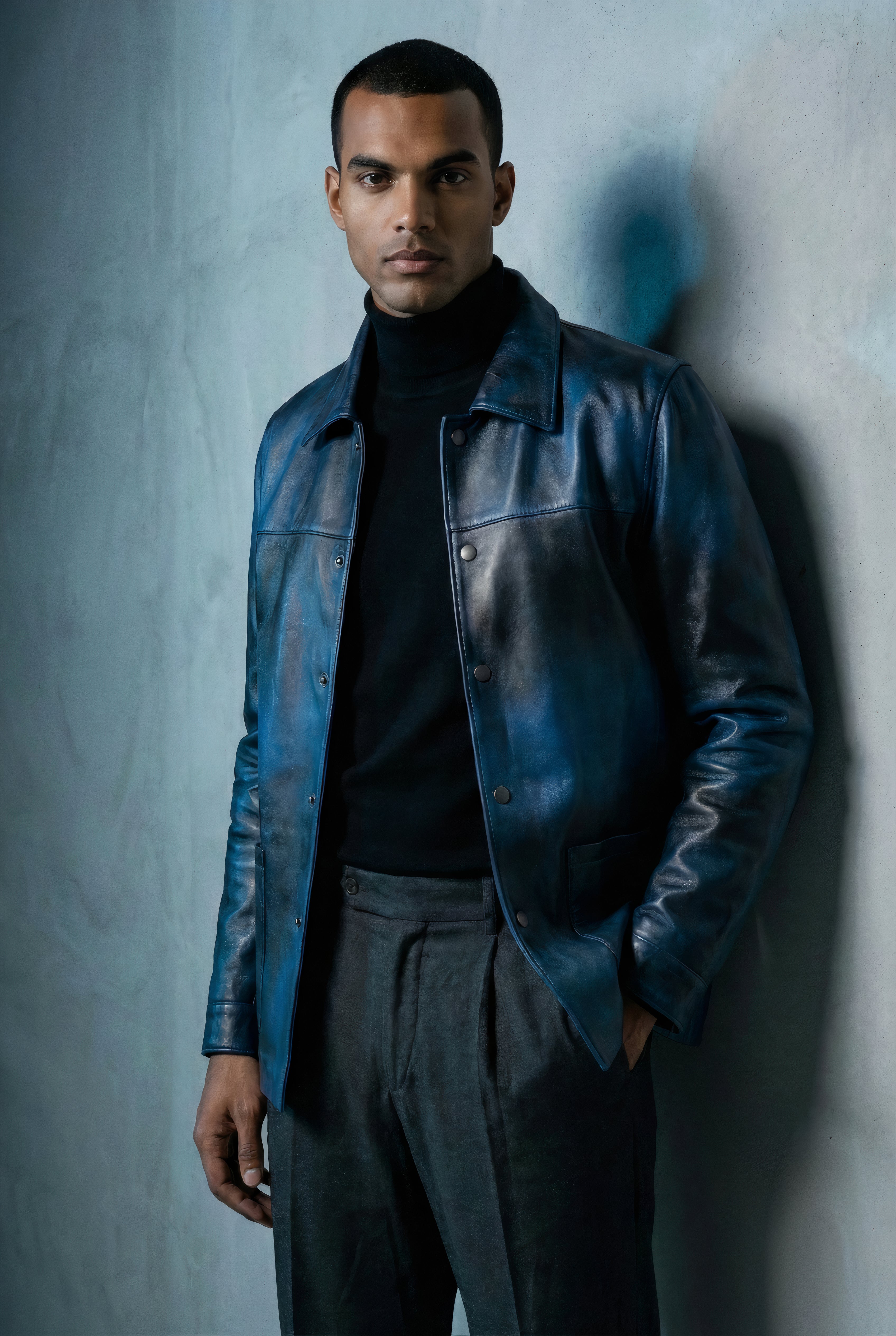 Men's Chore Two-Tone Leather Jacket | Poseidon – Threads of Apollo