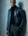 Warehouse Chore Two-Tone Leather Jacket | Poseidon