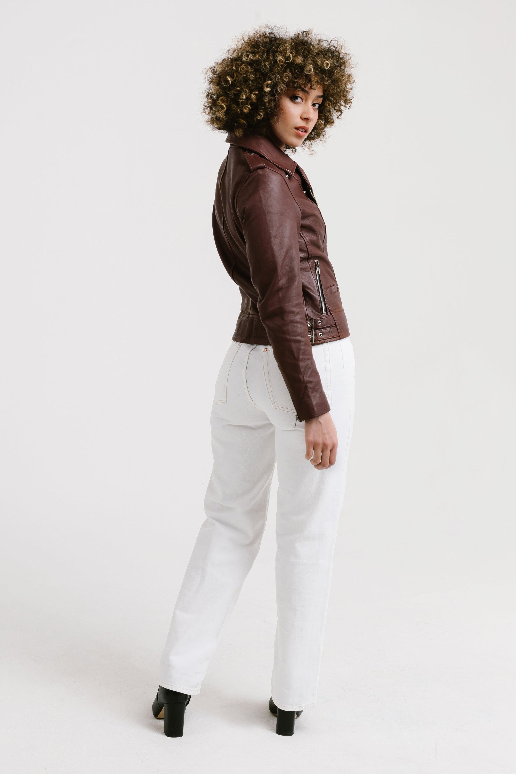 Non Water-Repellent Biker Leather Jacket | Aphrodite