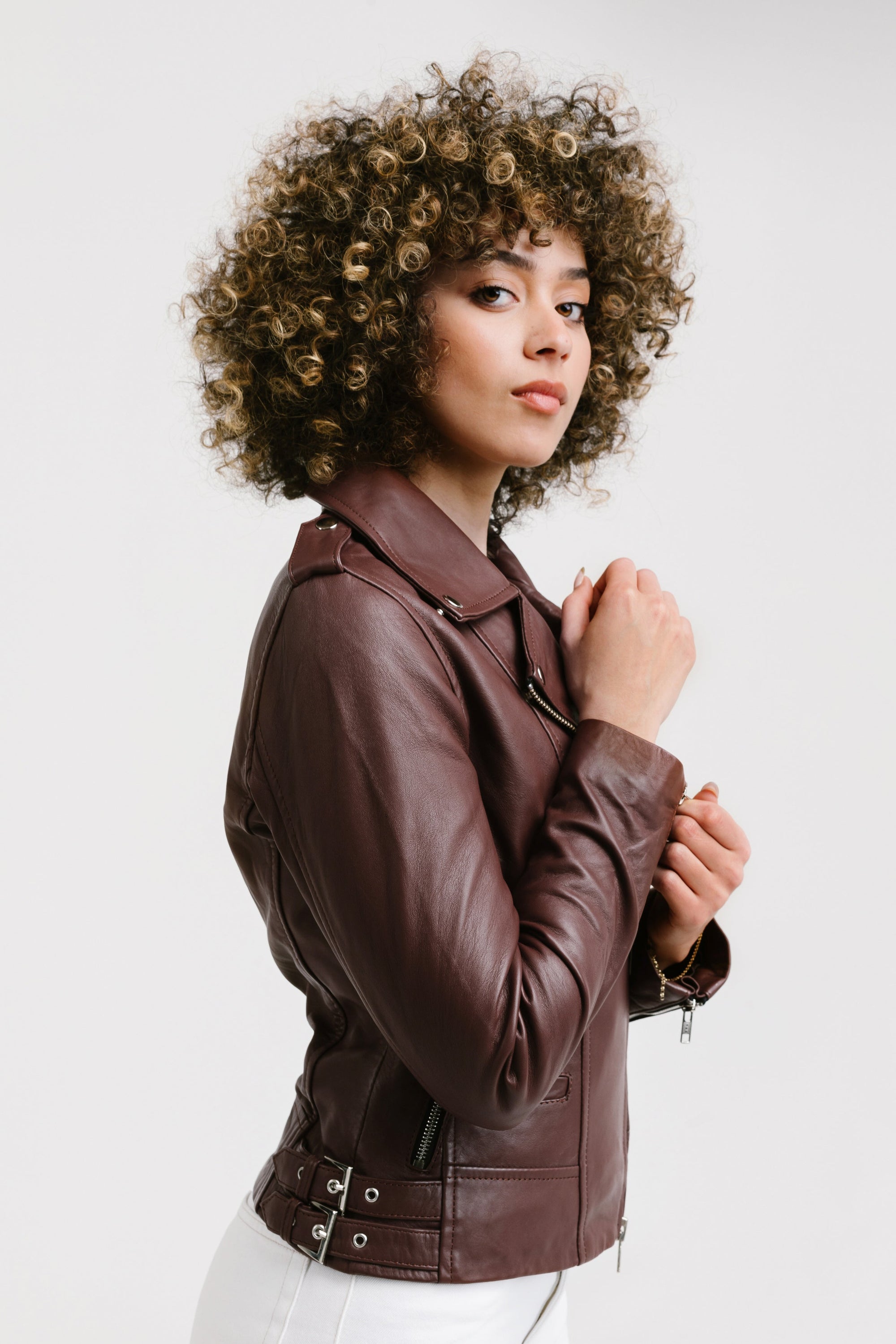 Non Water-Repellent Biker Leather Jacket | Aphrodite