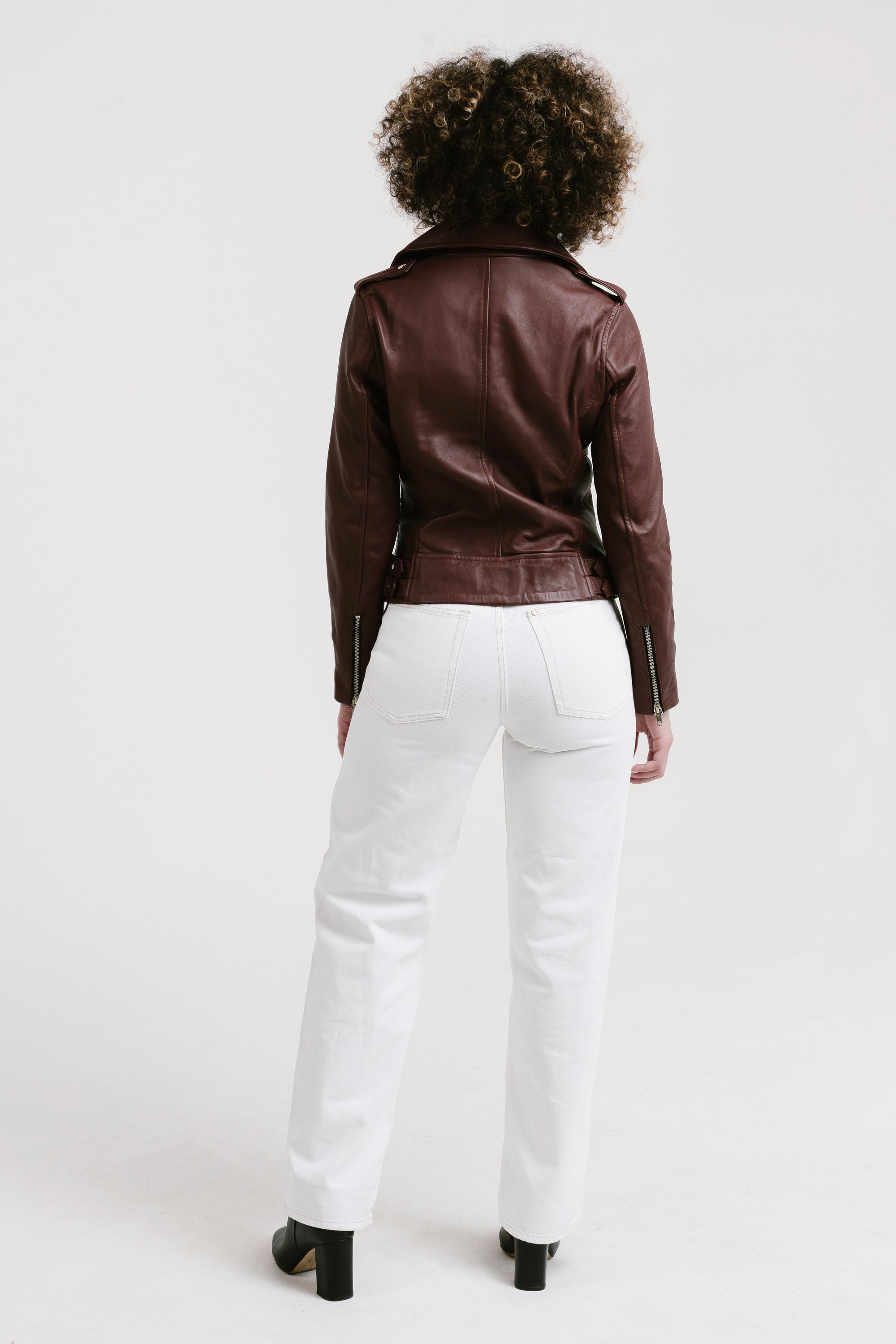 Non Water-Repellent Biker Leather Jacket | Aphrodite