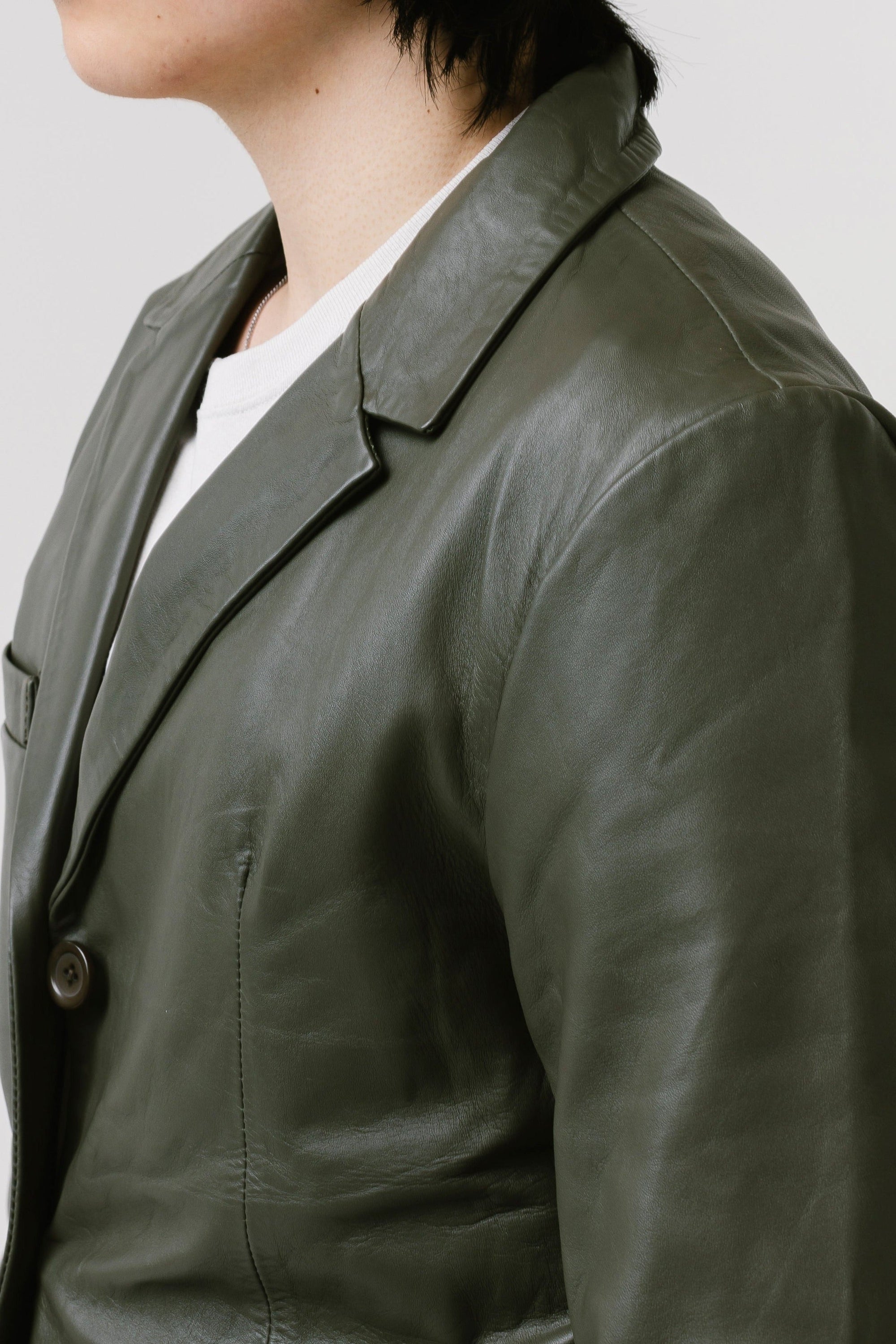 Three-Button Leather Blazer | Chiron