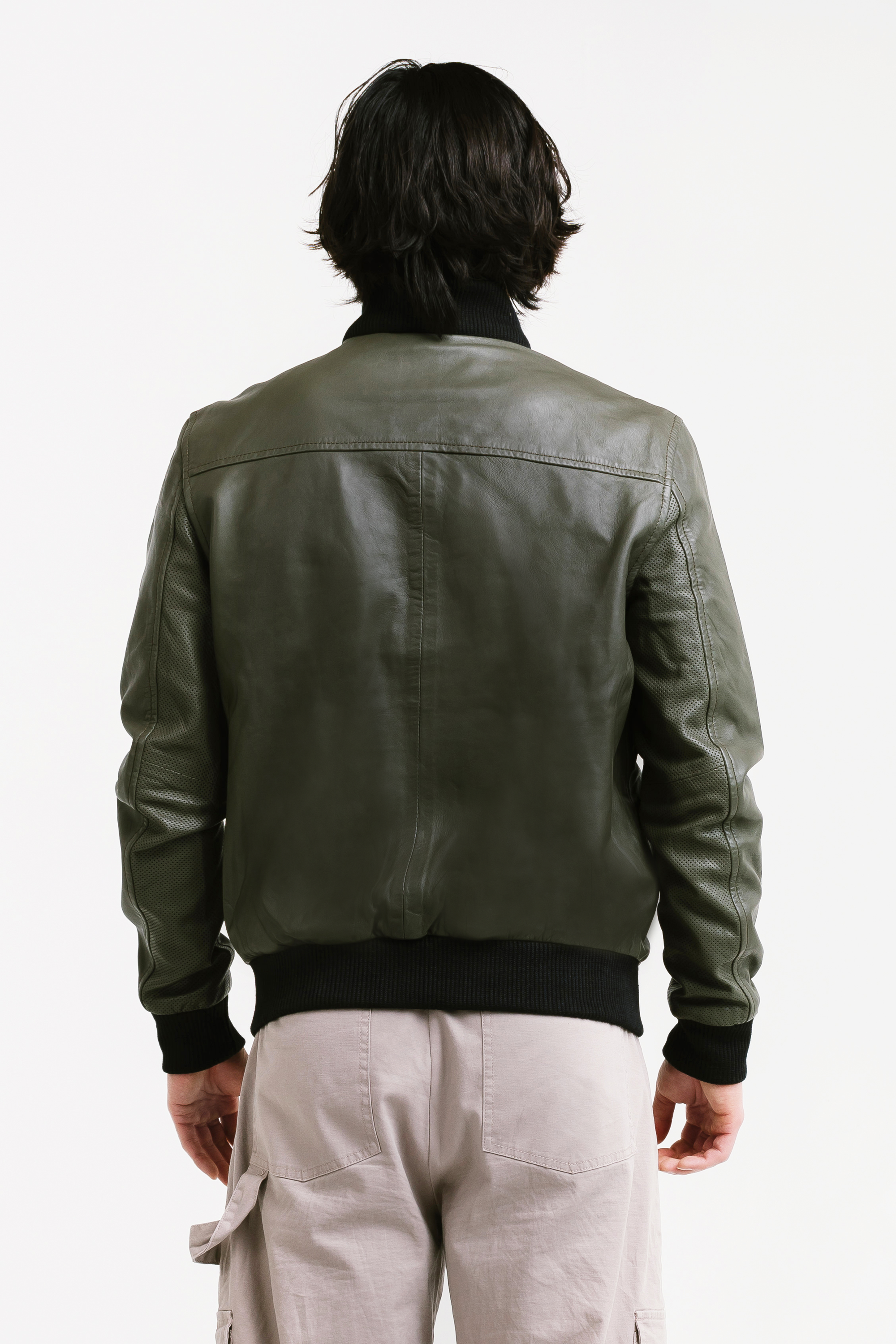 Non Water-Repellent Bomber Leather Jacket | Odysseus