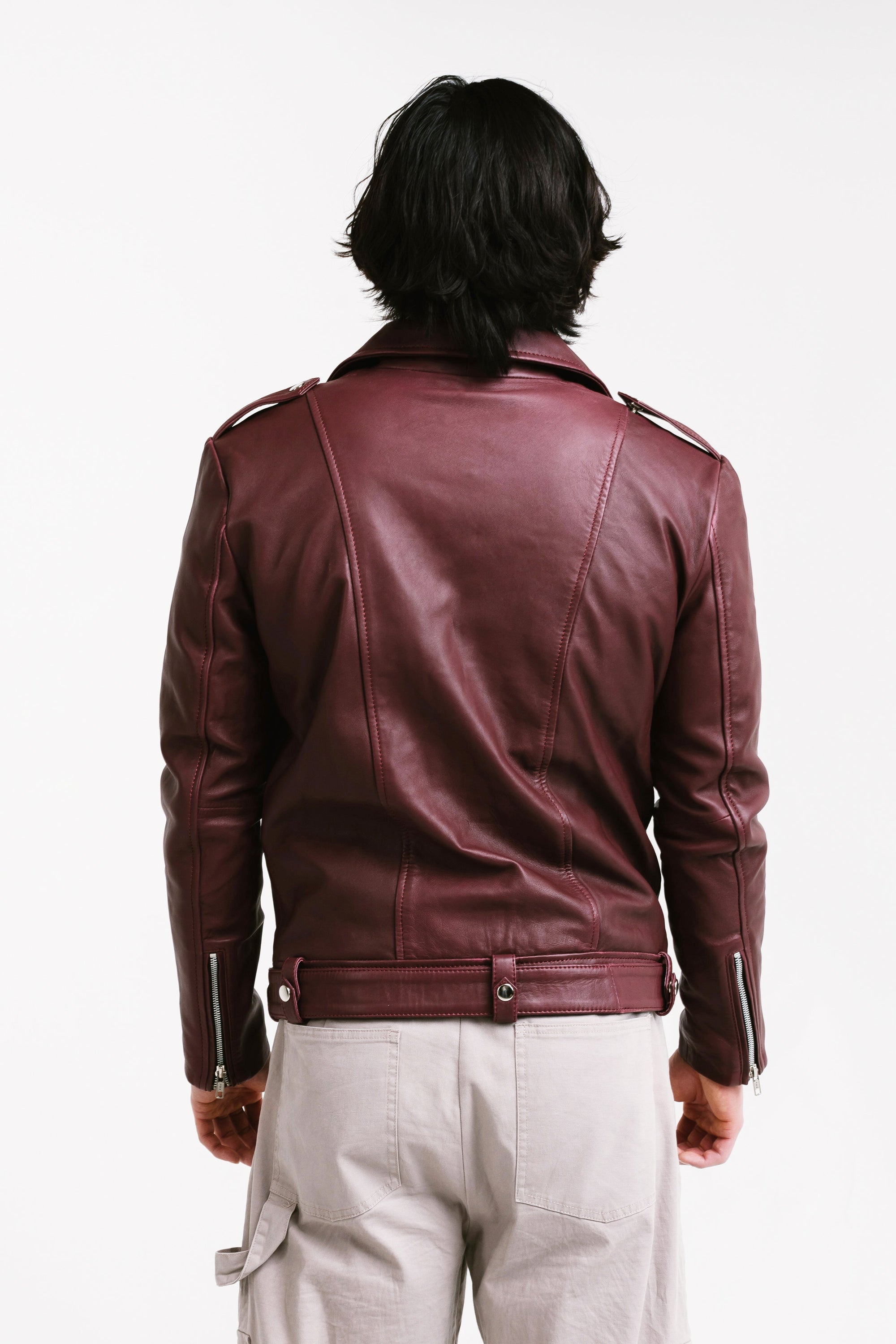 On Hand Non Water-Repellent Biker Leather Jacket | Ares