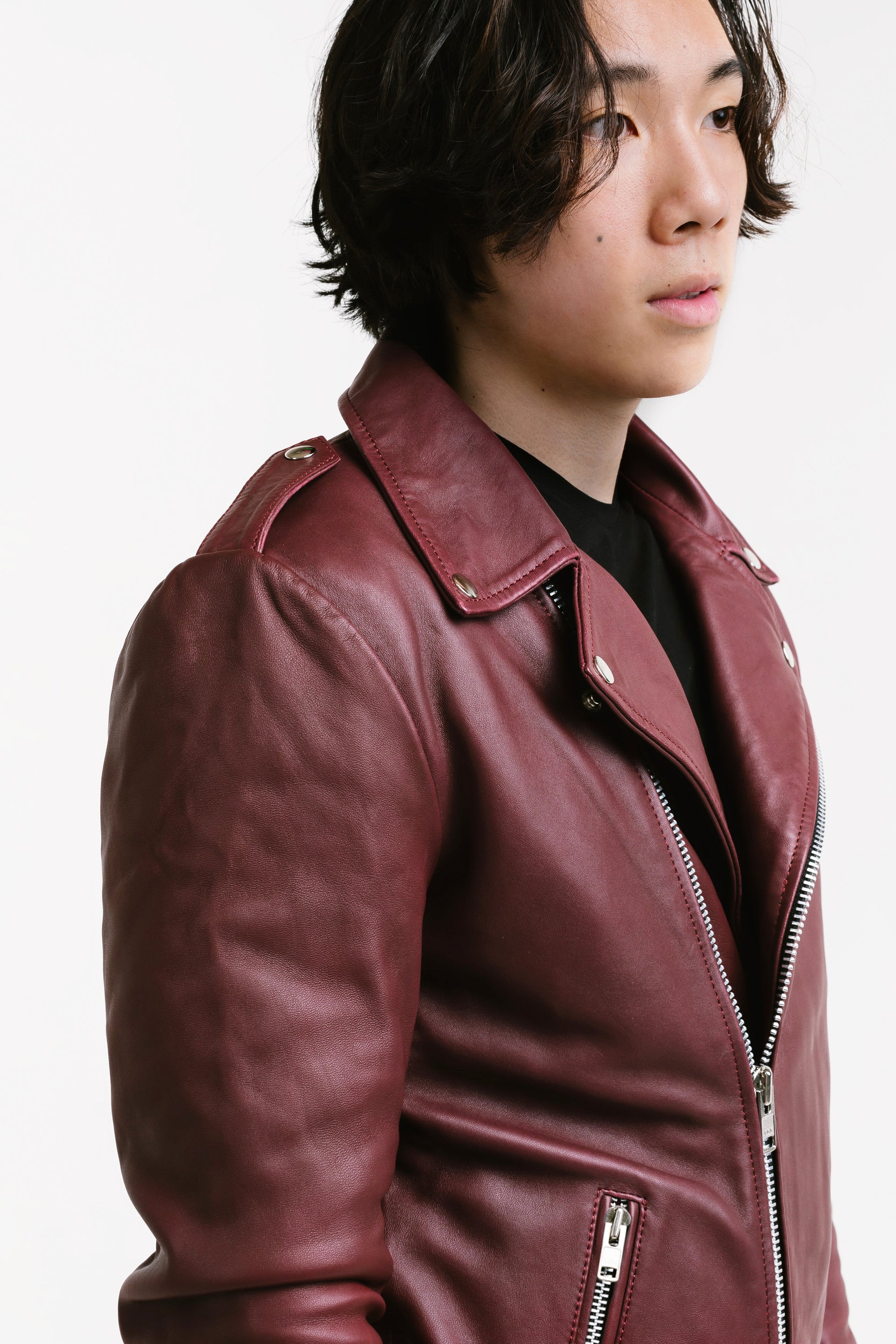 On Hand Non Water-Repellent Biker Leather Jacket | Ares