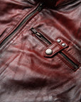 Slim Racer Two-Tone Leather Jacket | Hades