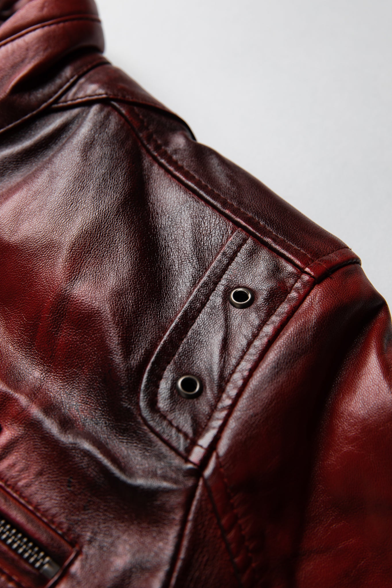 Slim Racer Two-Tone Leather Jacket | Hades