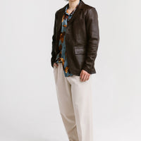 Three-Button Leather Blazer | Chiron