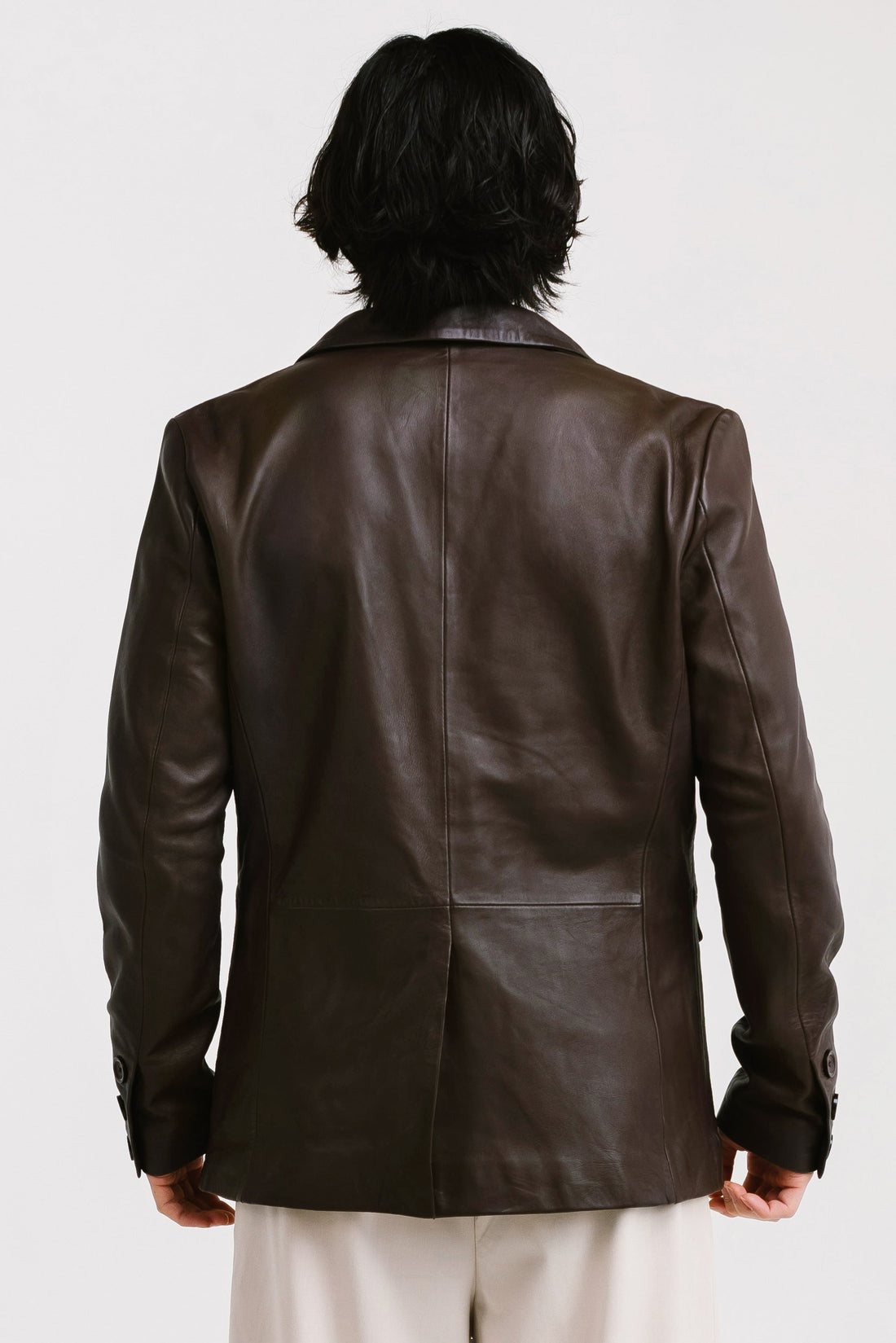 Three-Button Leather Blazer | Chiron