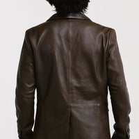 Three-Button Leather Blazer | Chiron