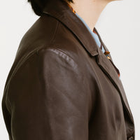 Three-Button Leather Blazer | Chiron