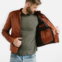 Slim Racer Leather Jacket | Theseus