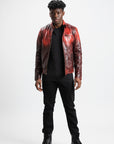 Slim Racer Two-Tone Leather Jacket | Hades