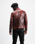 Slim Racer Two-Tone Leather Jacket | Hades